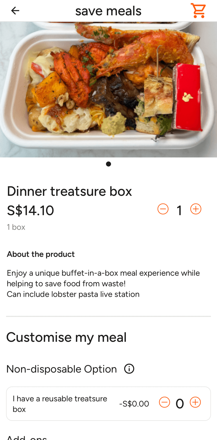 App screen: Head down, then order